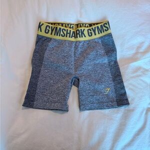 Gymshark Heathered Gray Shorts with Yellow Waistband